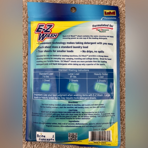 NIP E-ZWASH 4 Packages of Laundry Detergent Sheets Fresh Flower Sent Travel - Picture 4 of 4